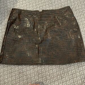 United colors of Benetton Croc Black Mini Skirt Brown